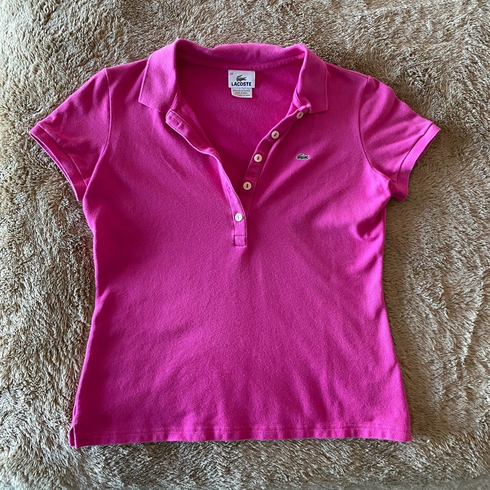 Lacoste hot pink polo, Size 40